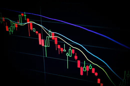 Financial market data on screen